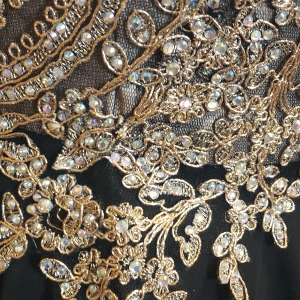 Cluster Sequin Embellished Bodice Flowy Chiffon Go - Picture 7 of 16
